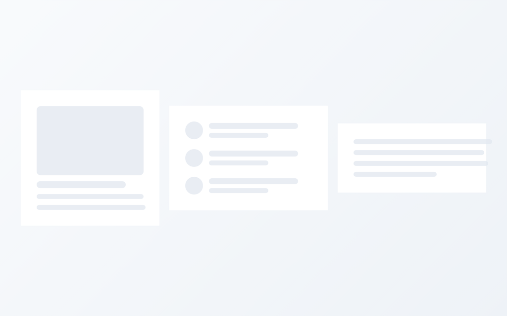 Skeleton Card, Skeleton List and Skeleton Text