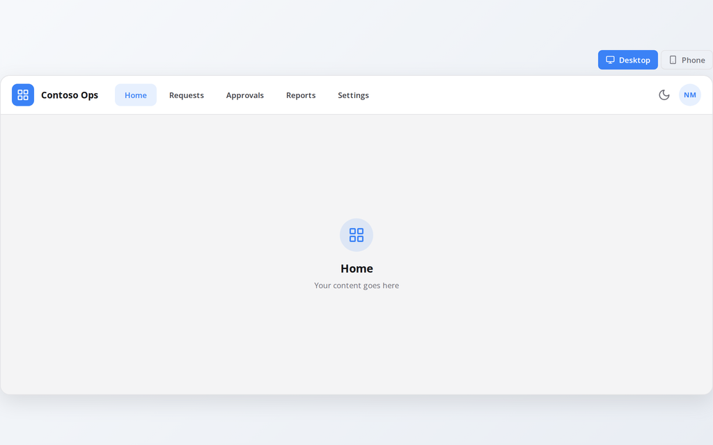Top Nav App Shell