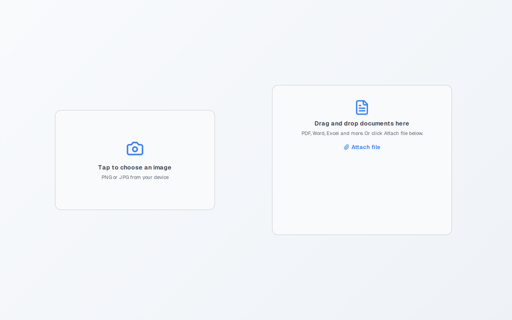Photo Upload and Document Upload